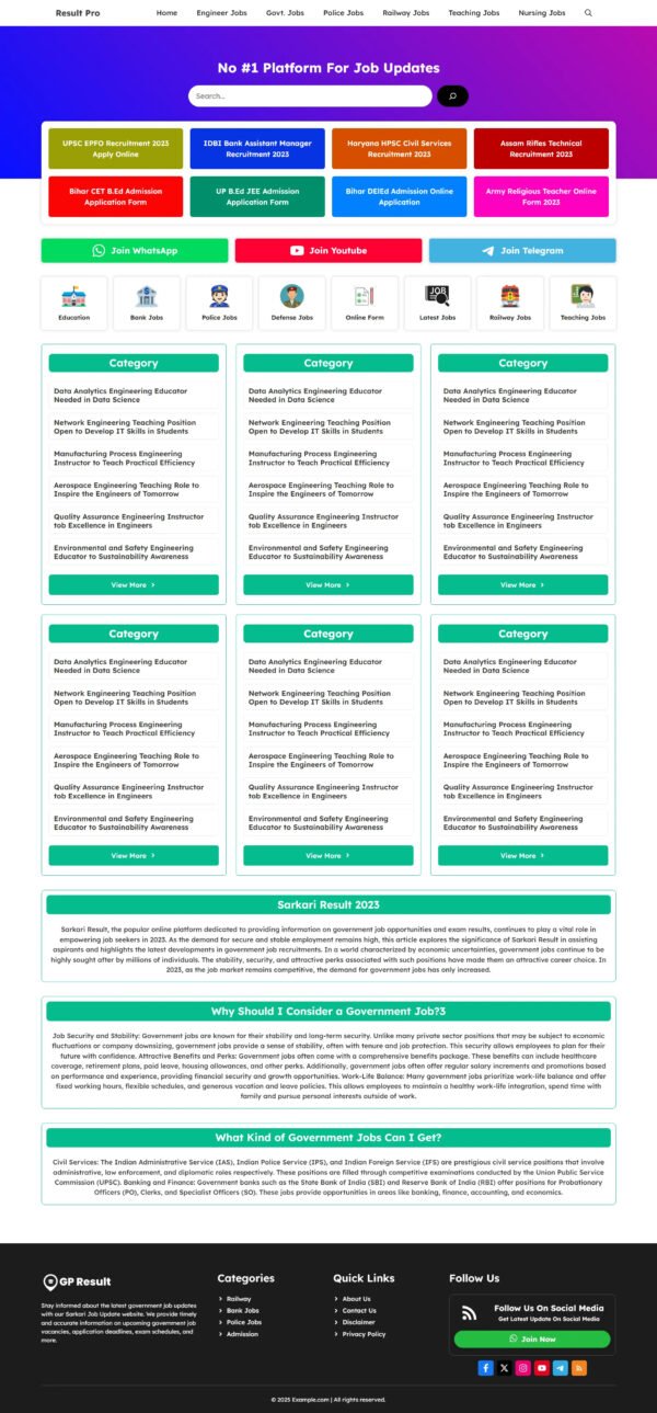 Gp Jobs & Results - Job & Results News Website For Generatepress