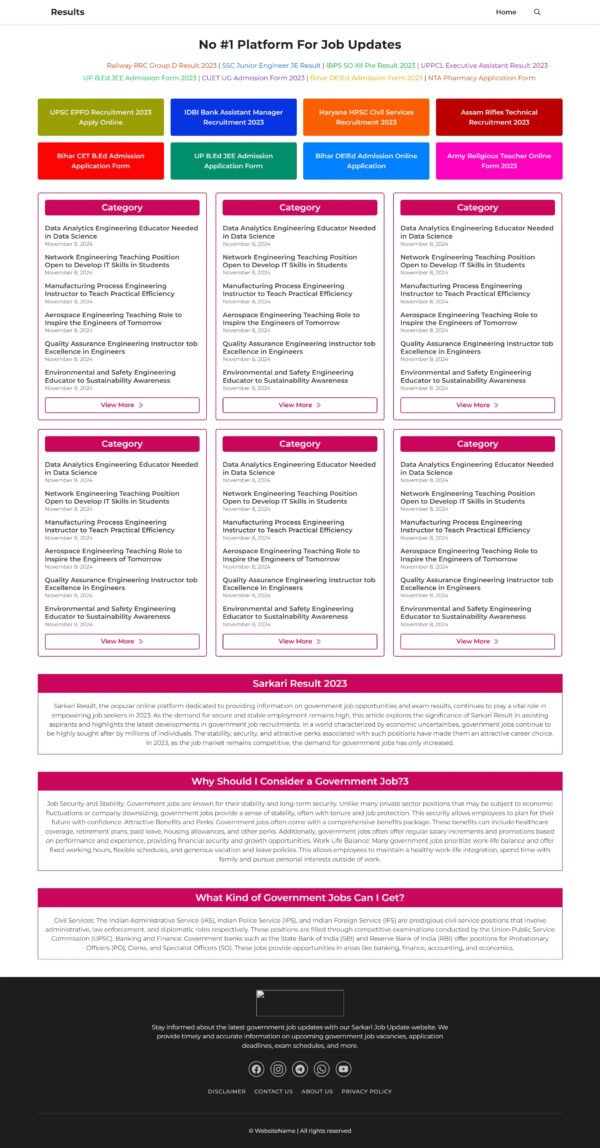 Gp Results & Job Pro - Results & Job Updates Fast Template For Generatepress