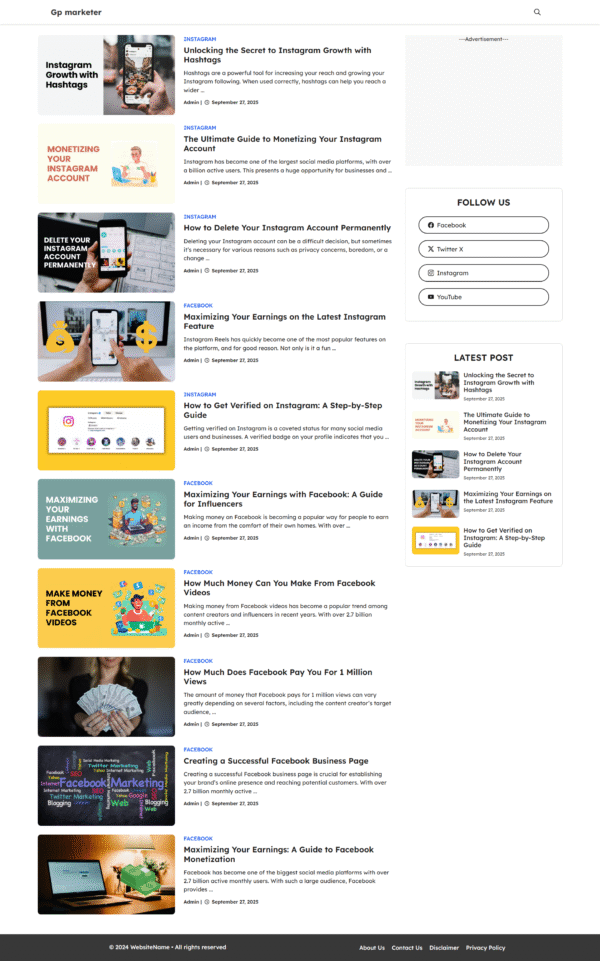 GP Marketer – Blog Website Templates For GeneratePress