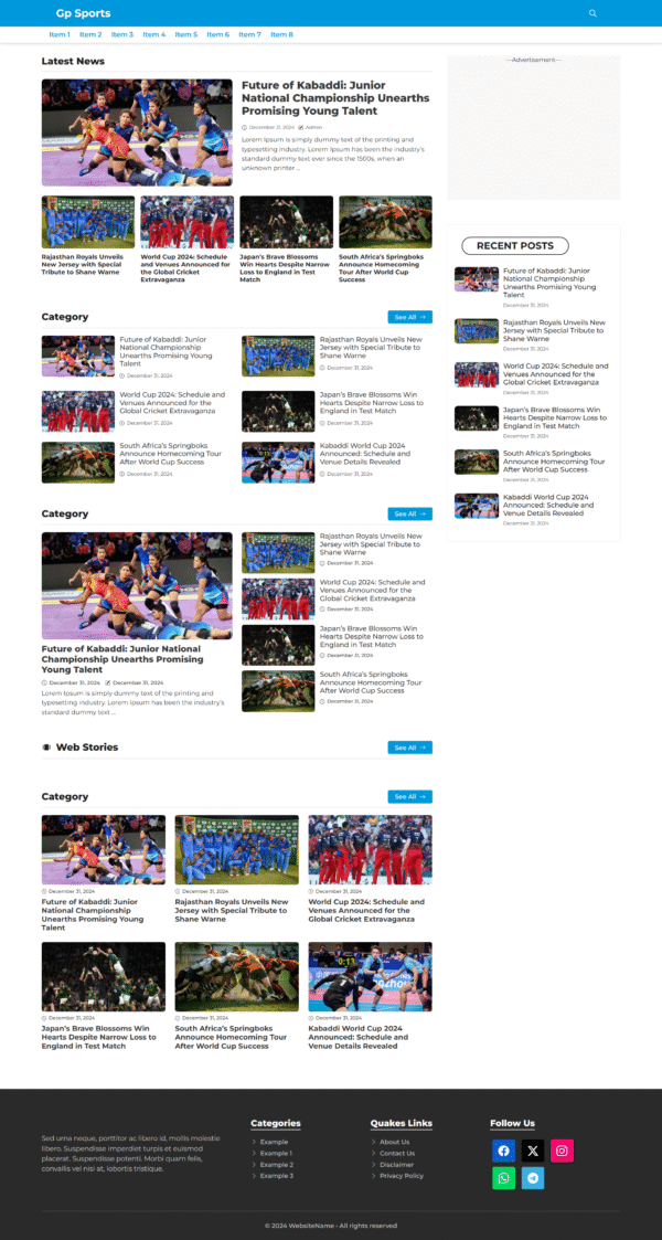 Gp Sports - A Sports Blog Theme For Generatepress