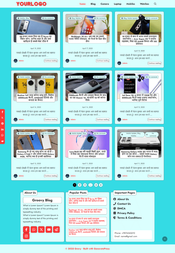 Gp Groovy Blog - A Professional Groovy Blog Template For Generatepress